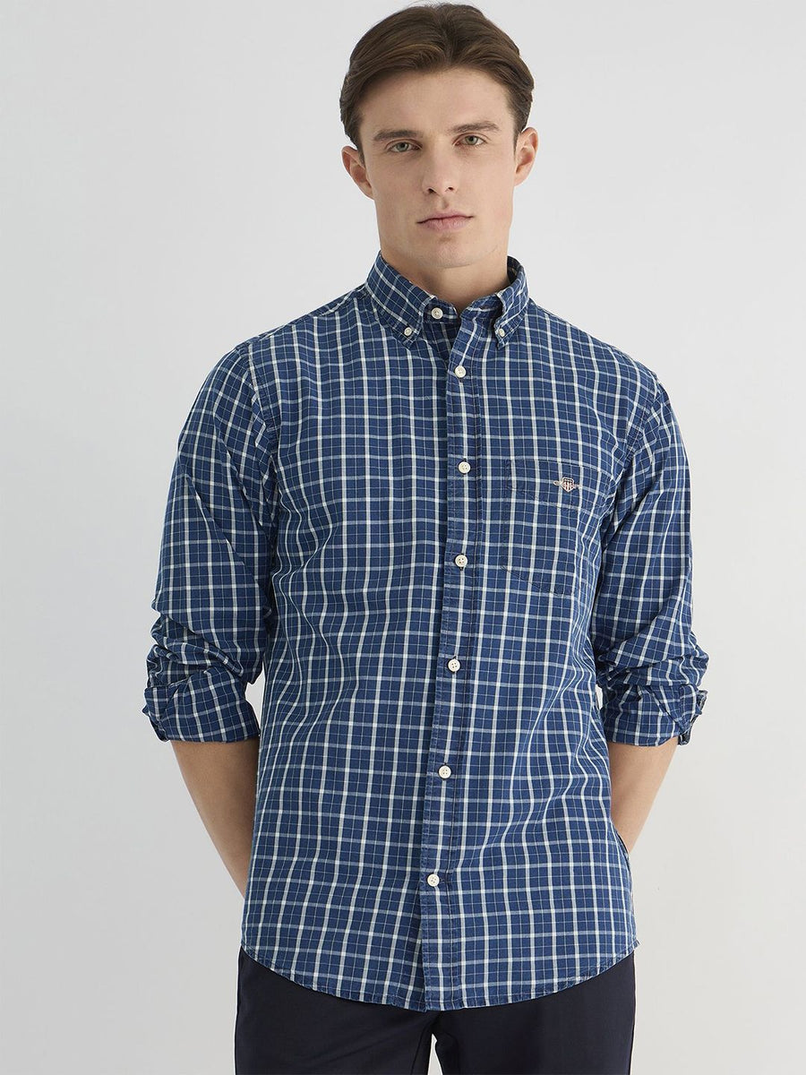 GANT Men Indigo Check Casual Shirt
