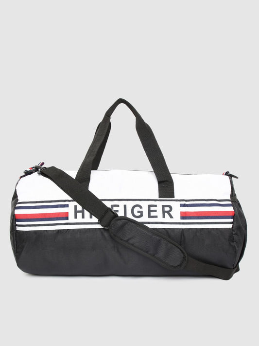 Tommy Hilfiger Unisex Black & White Duffel Bag