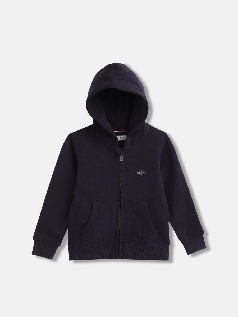 GANT Boys Hooded Cotton Front Open Sweatshirt
