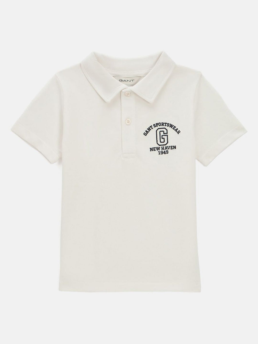 GANT Boys Typography Printed Polo Collar Pure Cotton T-shirt