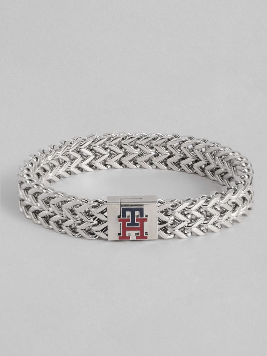 Tommy Hilfiger Men Monogram Stainless Steel Link Bracelet
