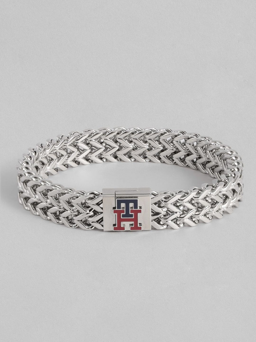 Tommy Hilfiger Men Monogram Stainless Steel Link Bracelet