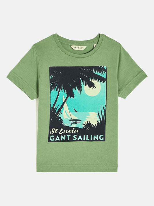 GANT Boys Graphic Printed Round Neck Cotton T-shirt