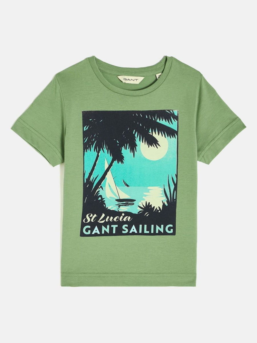 GANT Boys Graphic Printed Round Neck Cotton T-shirt