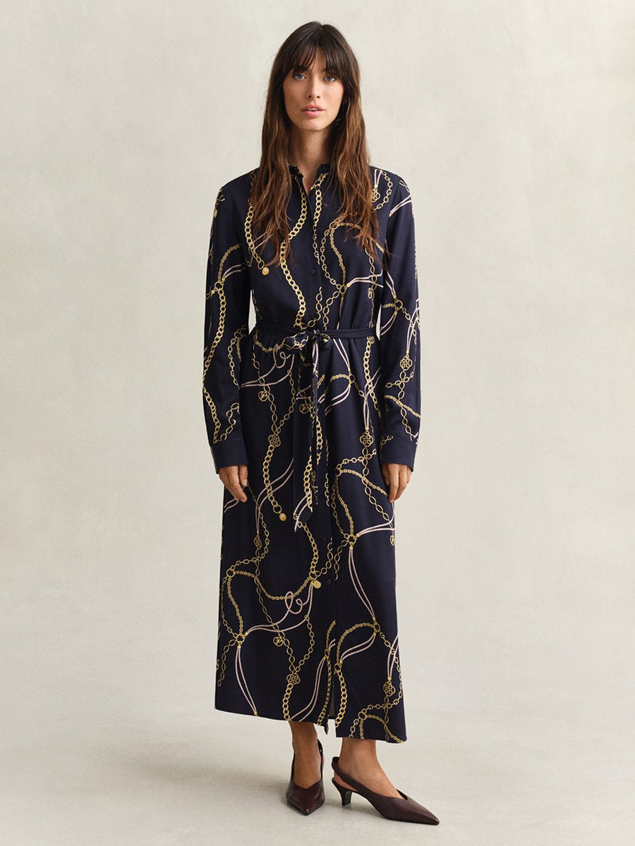 Gant Women Navy Blue Printed Regular Fit Dress
