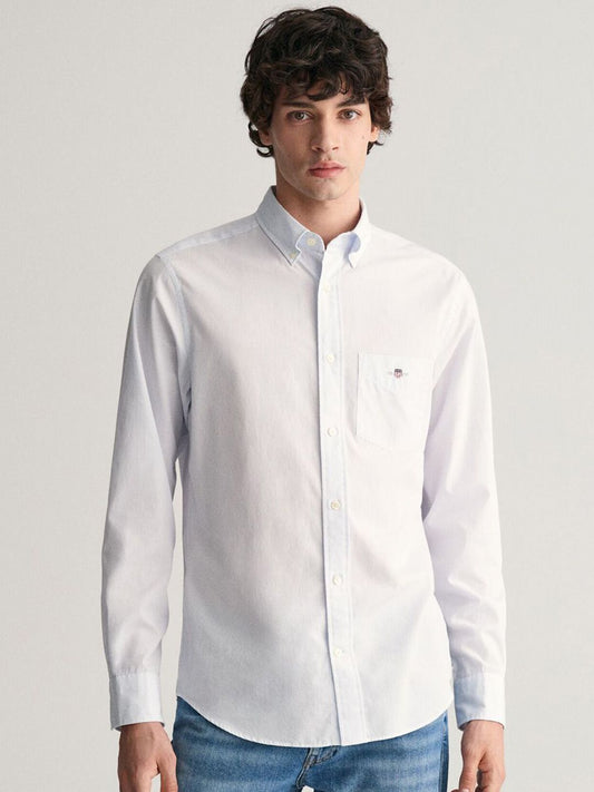GANT Men Solid Button-Down Collar Cotton Casual Shirt