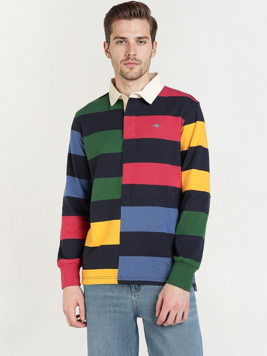 GANT Men Colourblocked Polo Collar T-shirt