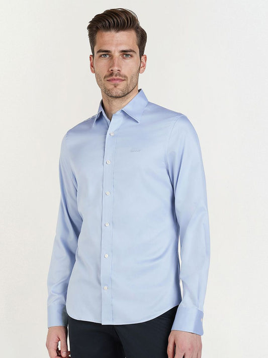 GANT Men Relaxed Slim Fit Solid Spread Collar Pure Cotton Formal Shirt