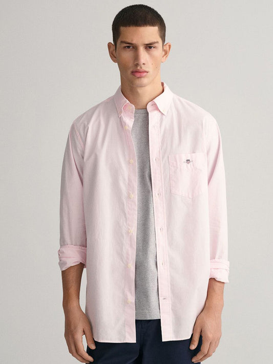 GANT Men Solid Button-Down Collar Cotton Casual Shirt