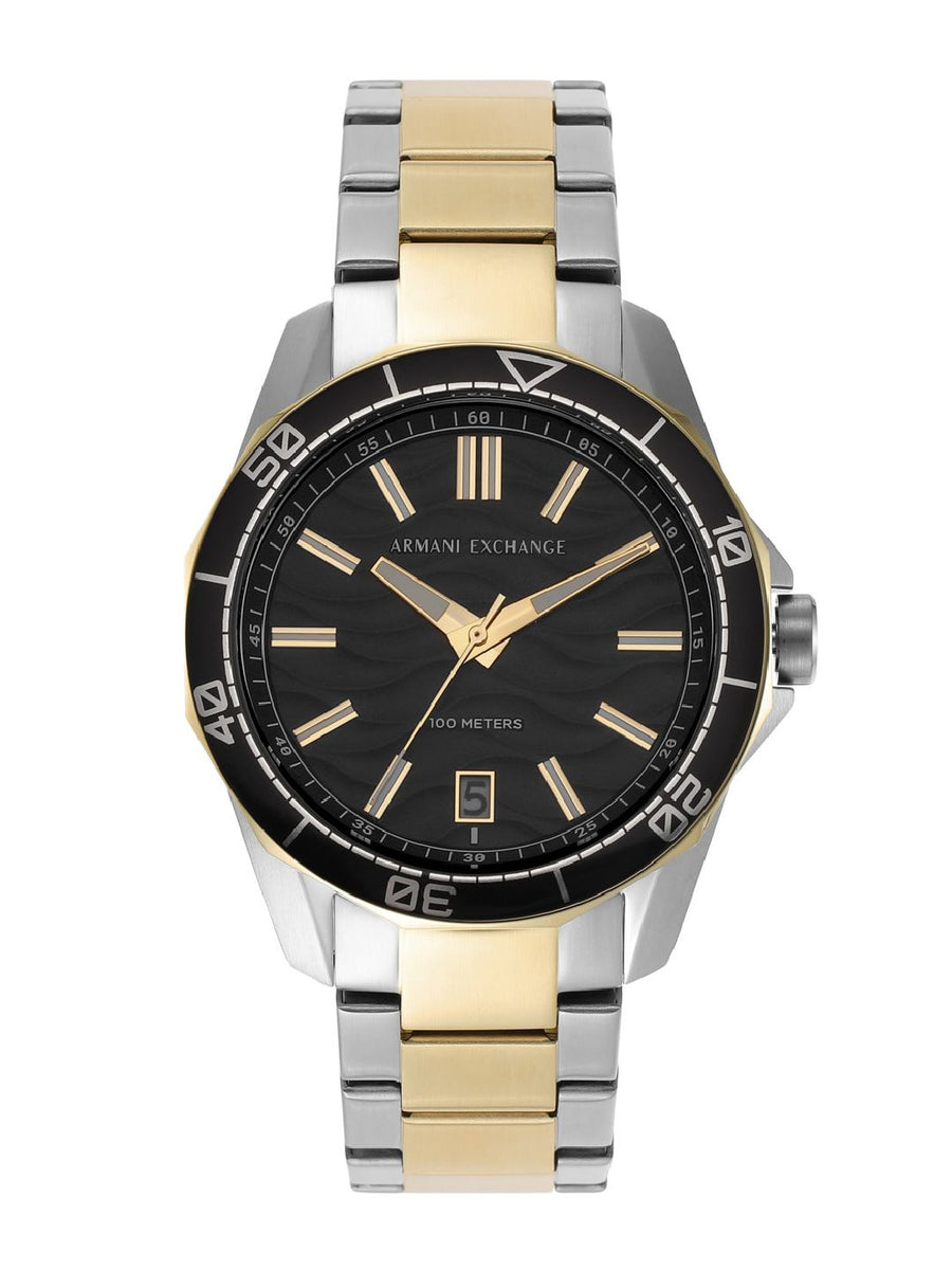 Armani Exchange Men Stainless Steel Bracelet Style Analogue Date Aperture Watch AX1956