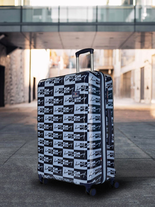 Tommy Hilfiger Printed Hard 4 Wheels 360-Degree Rotation Cabin Trolley Bag