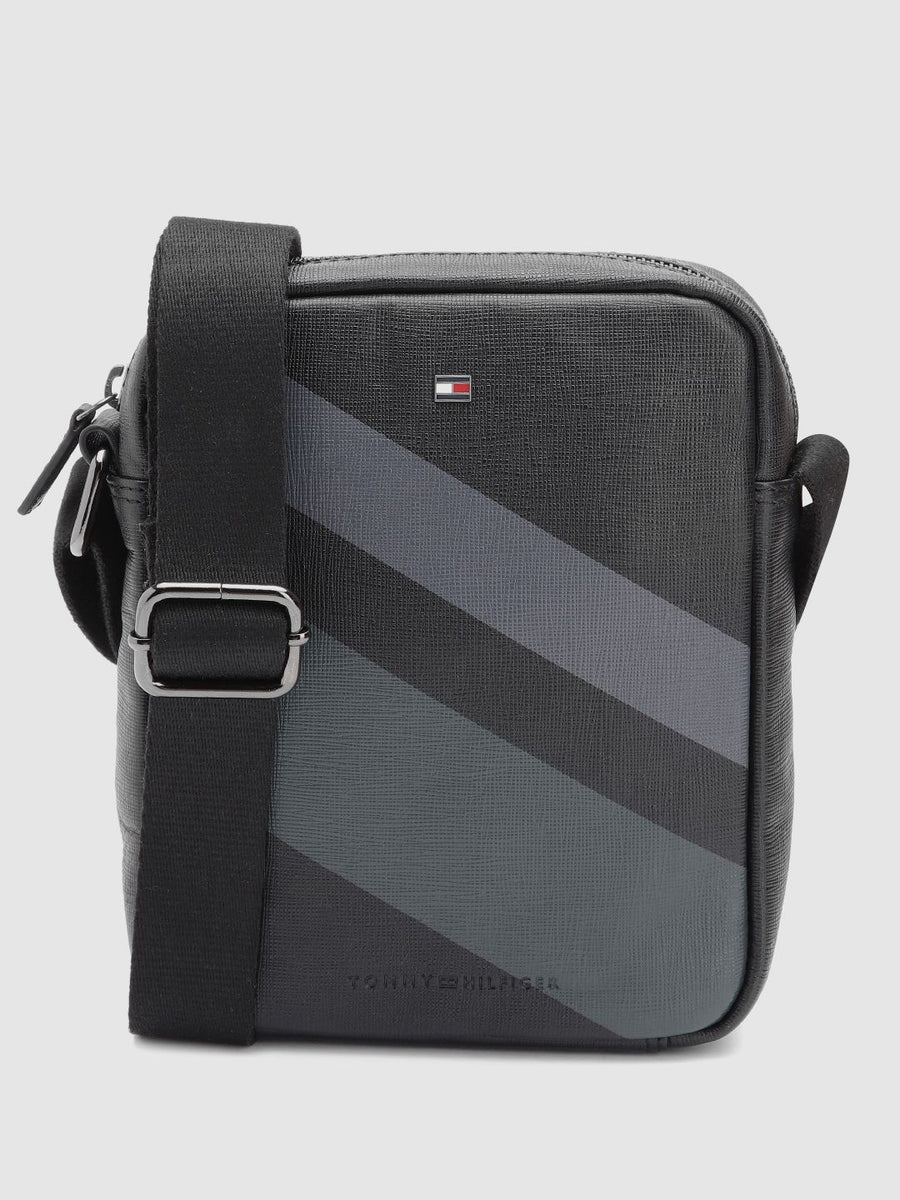 Tommy Hilfiger Men Striped Messenger Leather Bag