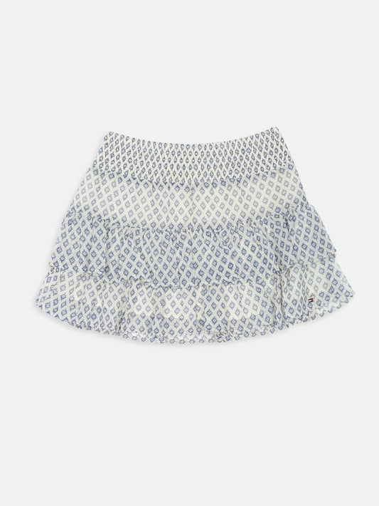 Tommy Hilfiger Printed Polyester Knee Length Tiered Skirts