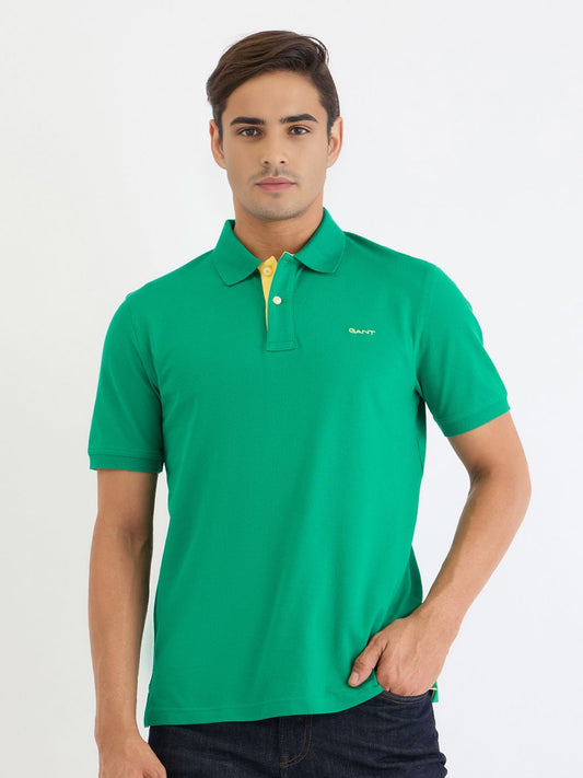 GANT Men Solid Polo Collar T-shirt