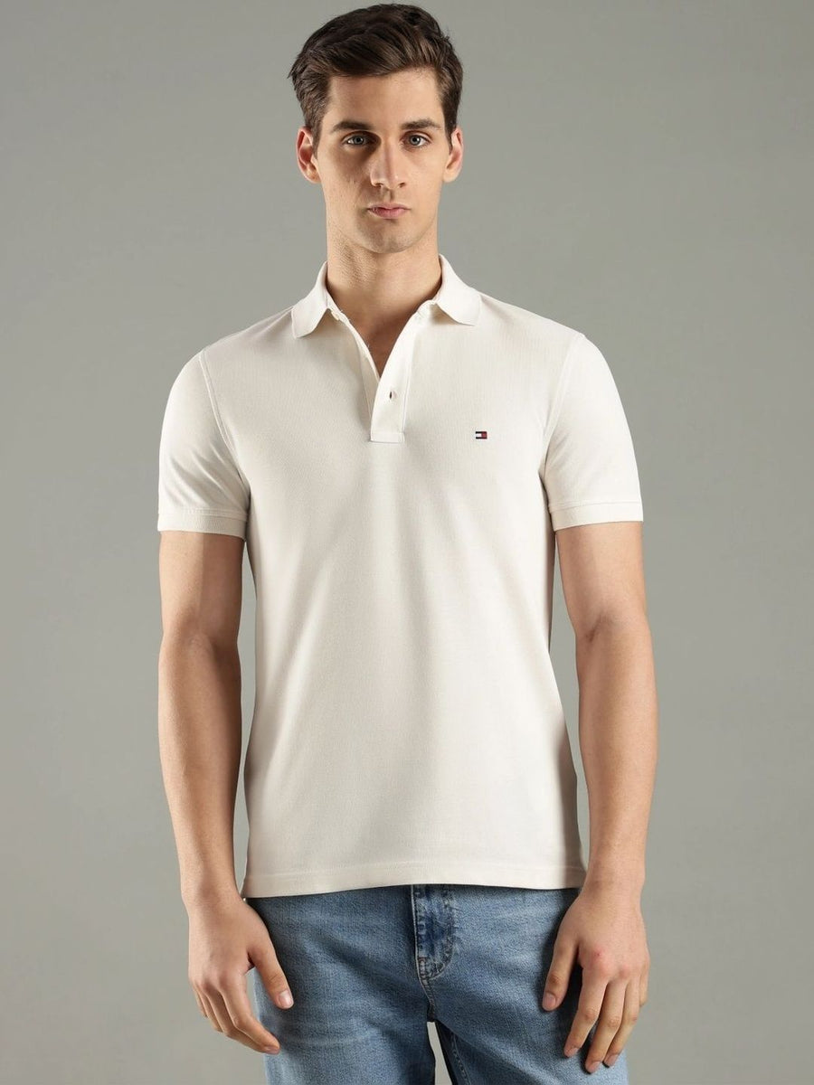 Tommy Hilfiger Men Brand Logo Polo Collar Slim Fit T-shirt