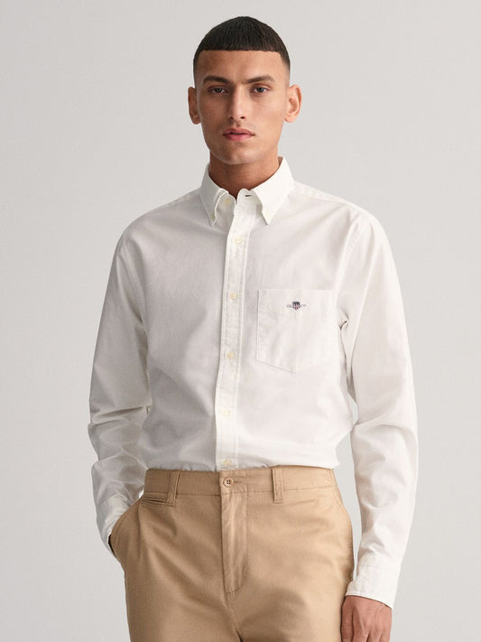 GANT Solid Button Down Regular Fit Shirt