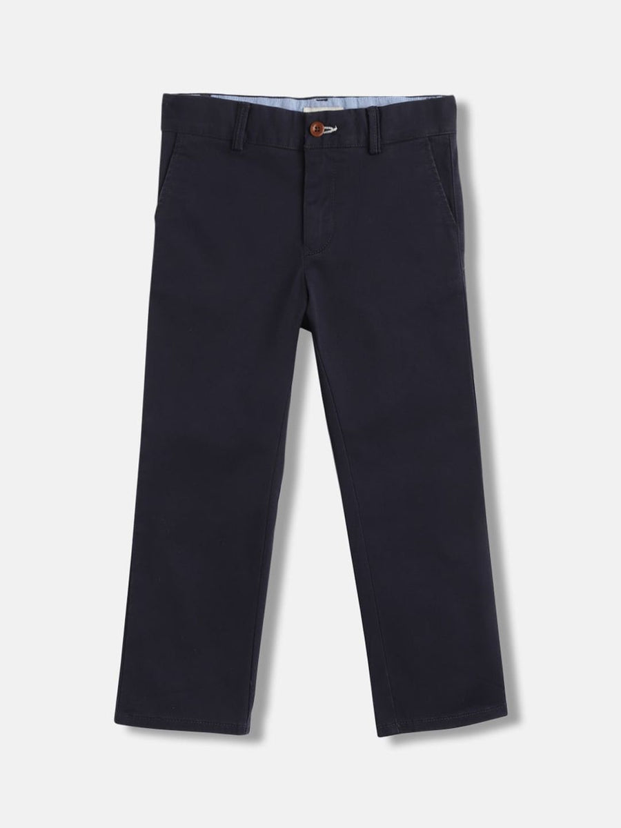 GANT Boys Mid Rise Regular Fit Plain Organic Cotton Chinos Trousers