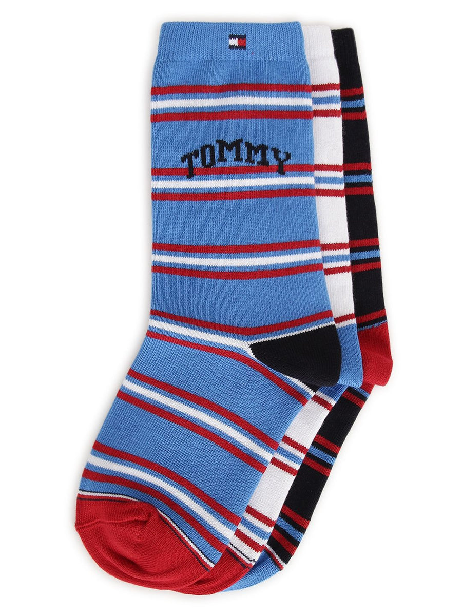 Tommy Hilfiger Boys Pack Of 3 Striped Above Ankle Length Socks