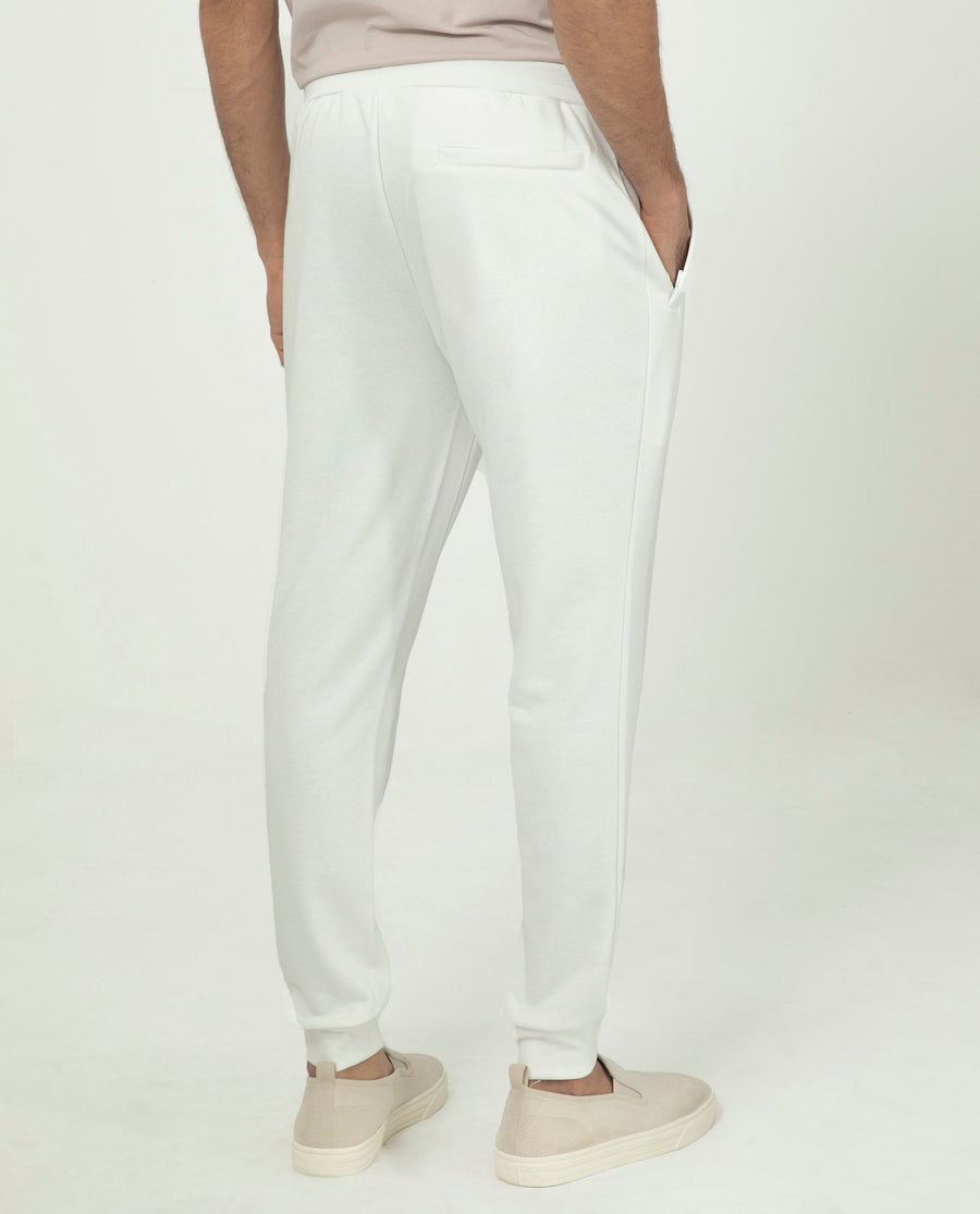 Rare Rabbit Men's Akagi Off White Cotton Plain Regular Fit Joggers