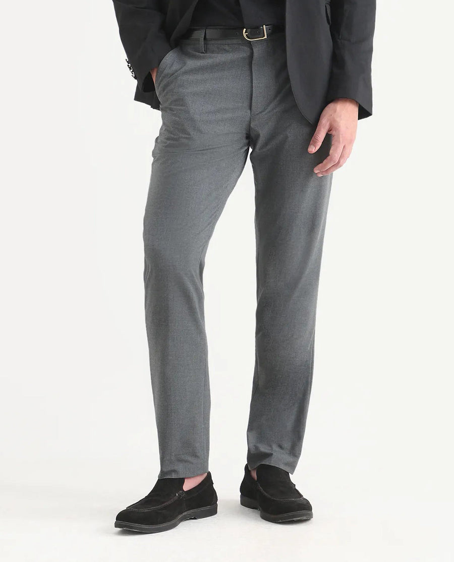 Rare Rabbit Men's Arcade-Lite Dark Grey Polyester Blend Fabric Regular Fit Plain Trouser