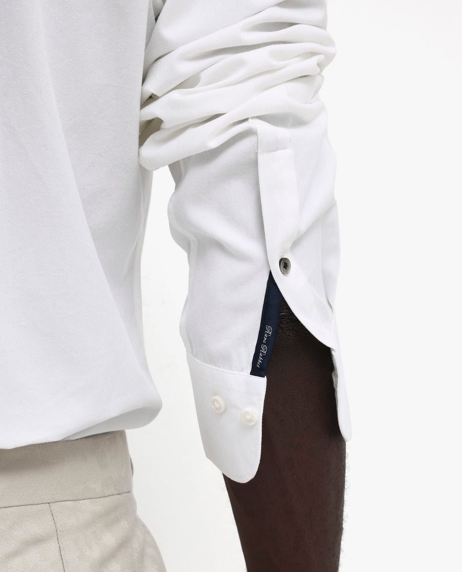Rare Rabbit Men's Arlet White Cotton Plain Regular Fit Full Sleeve Collared Shirt