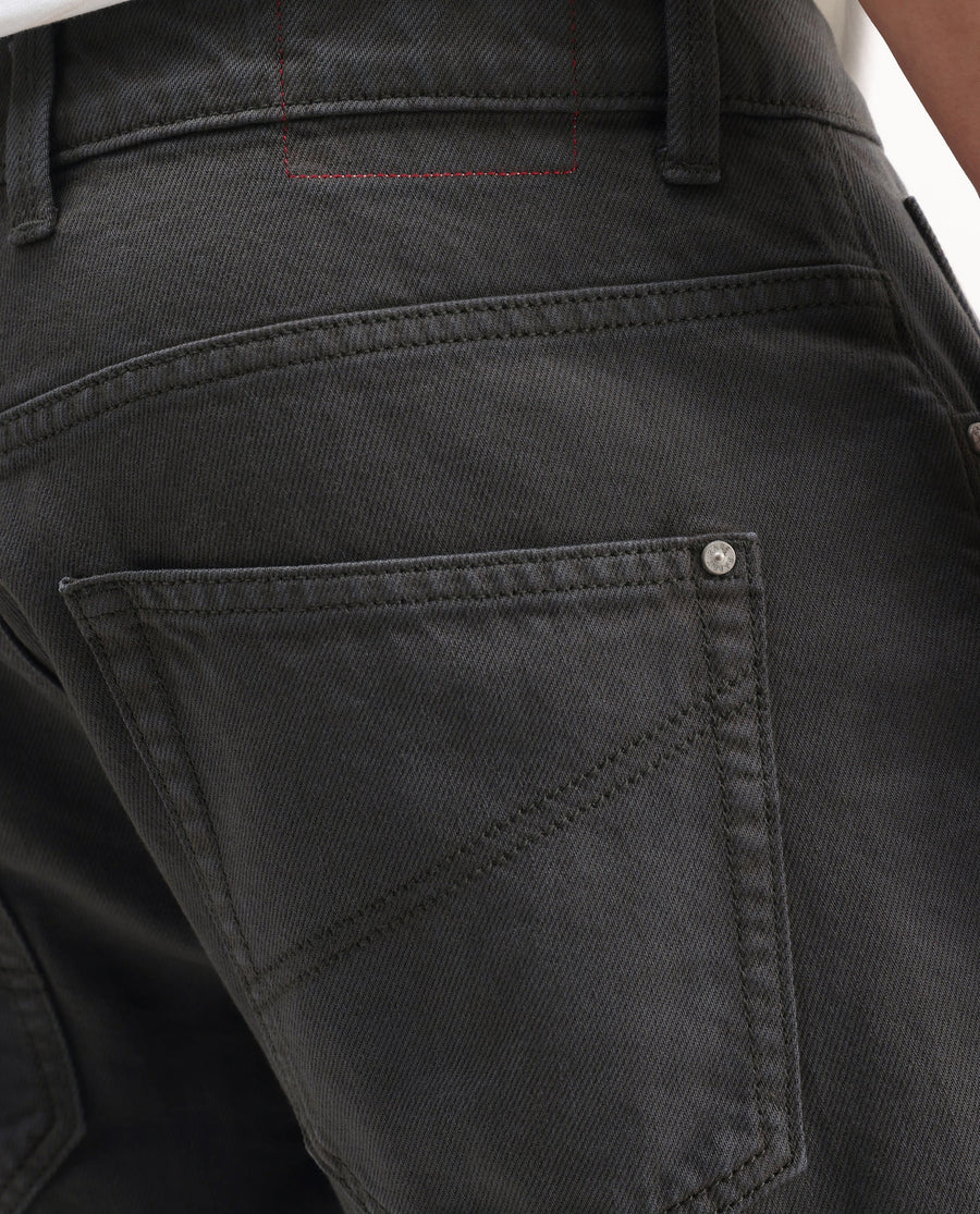 Rare Rabbit Men's Arvi-2 Dark Grey Cotton Blend Plain Dond Carrot Fit Jeans