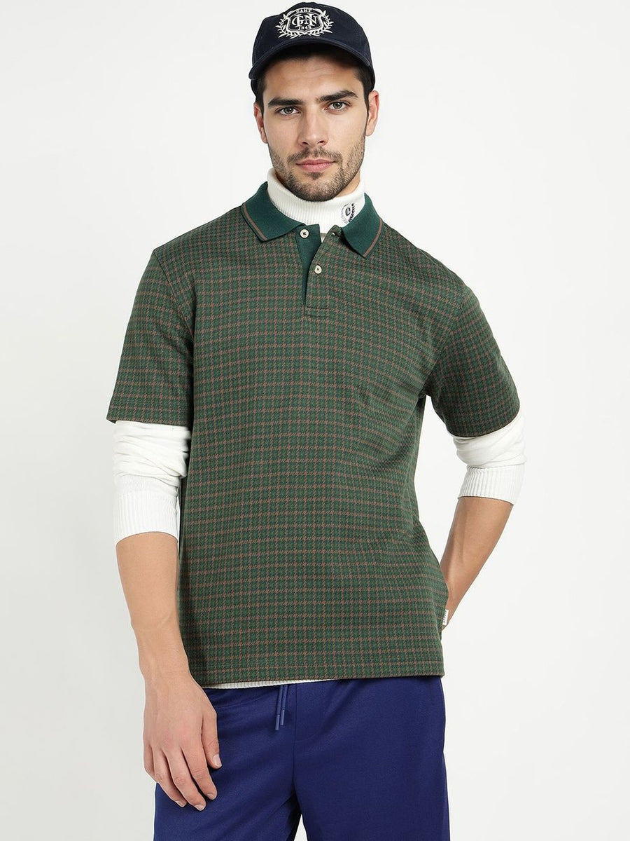 GANT Men Checked Polo Collar T-shirt