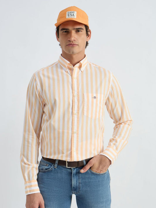 GANT Classic Vertical Striped Button-Down Collar Cotton Casual Shirt