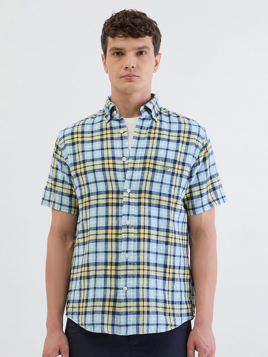 GANT Men Checked Button Down Collar Shirt
