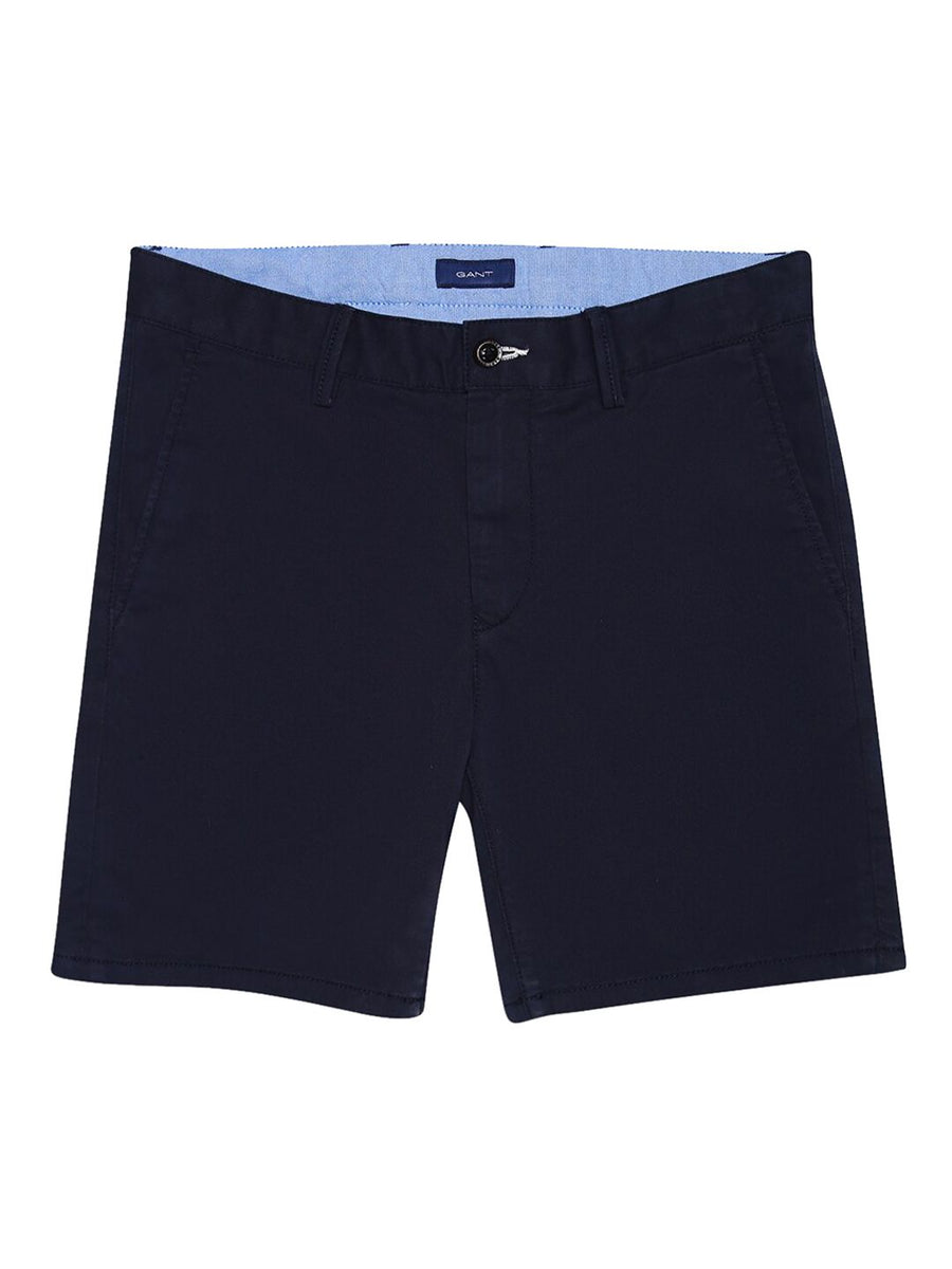 GANT Boys Navy Blue Solid Slim Fit Regular Shorts