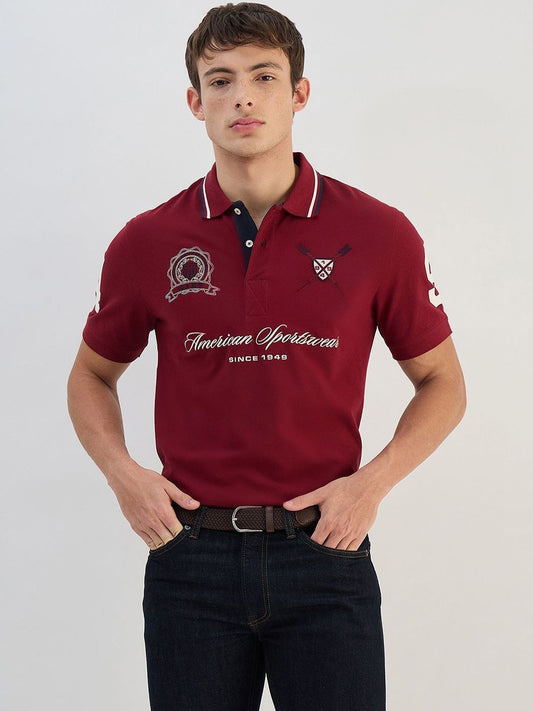 GANT Men Typography Printed Polo Collar T-shirt