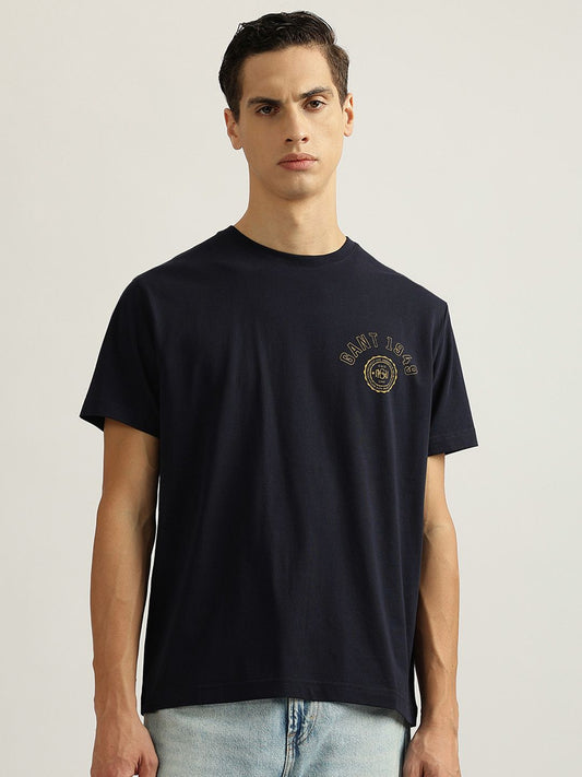 GANT Men Solid Round Neck Casual T-shirt