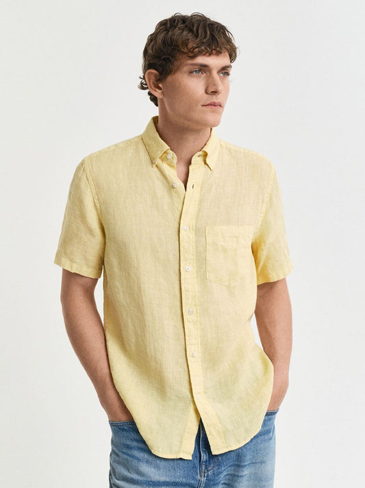 GANT Men Button-Down Regular Garment Dyed Linen Casual Shirt