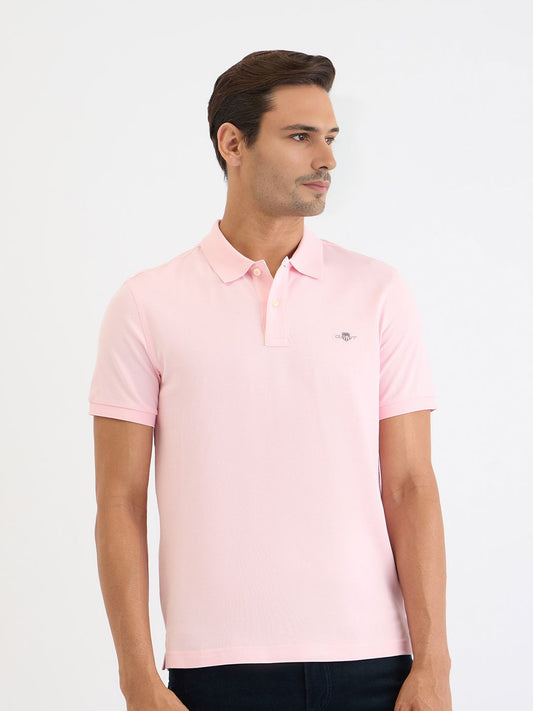 GANT Men Polo Collar Raw Edge Slim Fit T-shirt