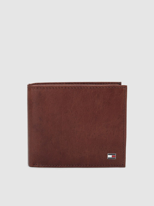 Tommy Hilfiger Men Brown Genuine Leather Two Fold Wallet