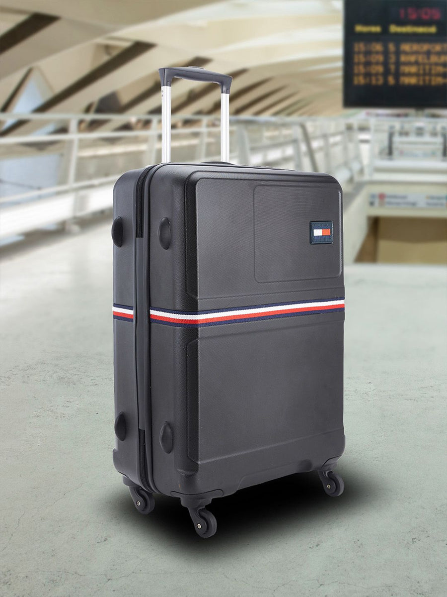 Tommy Hilfiger Solid Soft 4 Wheels 360-Degree Rotation Large Trolley Bag