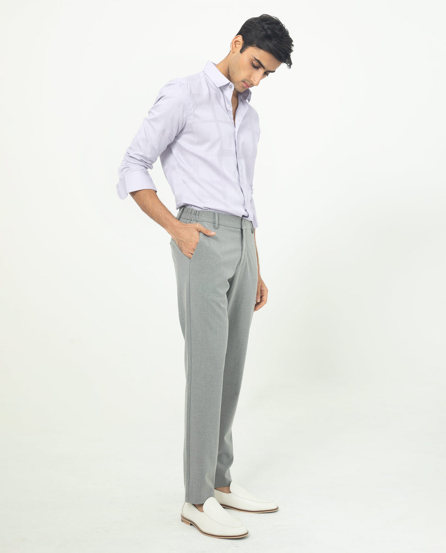 Rare Rabbit Men's Boxlines Pastel Purple Cotton Checked Print Regular Fit Full Sleeve Collared Shirt