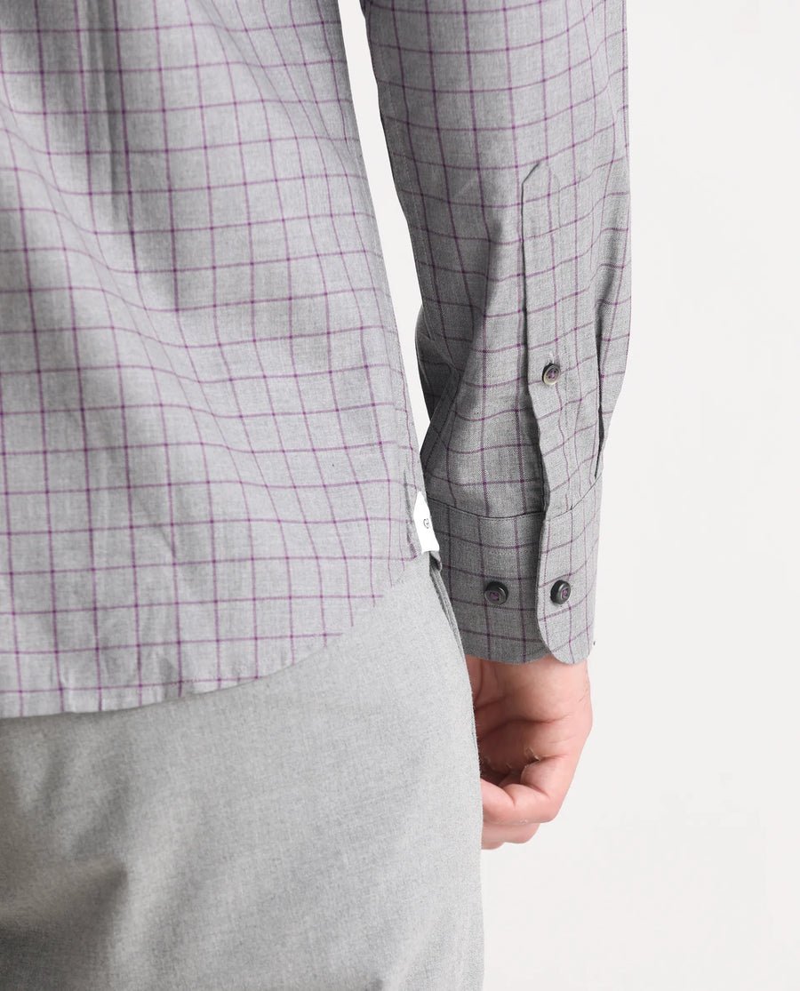 Rare Rabbit Men's Bronz Grey Cotton Checked Print Regular Fit Full Sleeve Collared Shirt