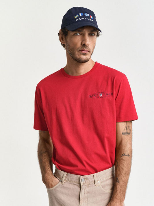 GANT Men Typography Printed Round Neck Cotton T-shirt