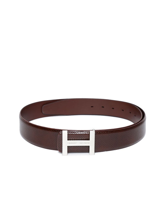 Tommy Hilfiger Men Brown Textured Leather Belt