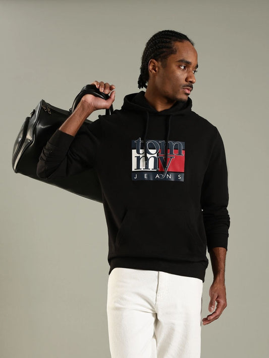 Tommy Hilfiger Europe Men Printed Hooded Sweatshirt