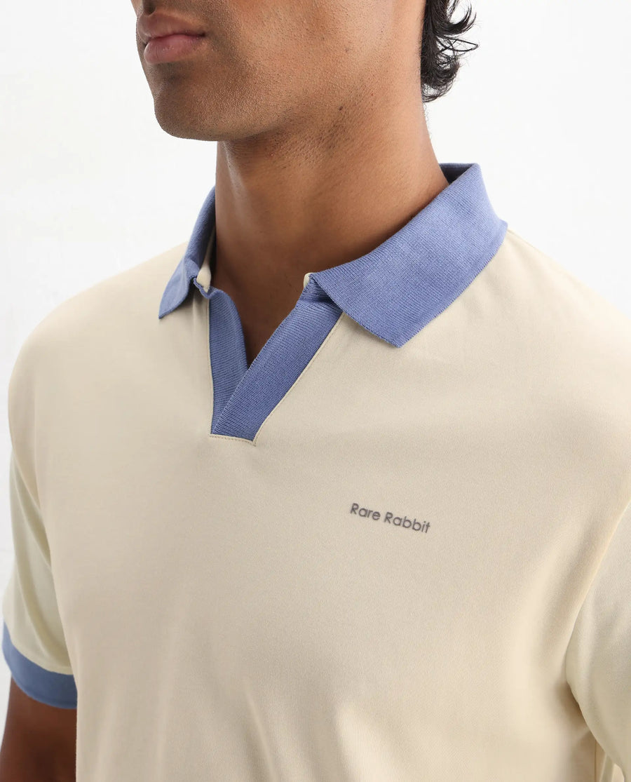 Rare Rabbit Men's Carmelon Light Green Cotton Plain Regular Fit Half Sleeve Polo