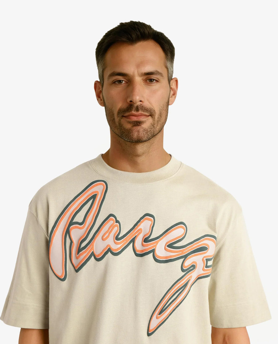 Rare Rabbit Men's Casse Pastel Green Cotton Graphic Print Oversized Fit Half Sleeve Crew Neck T-Shirt