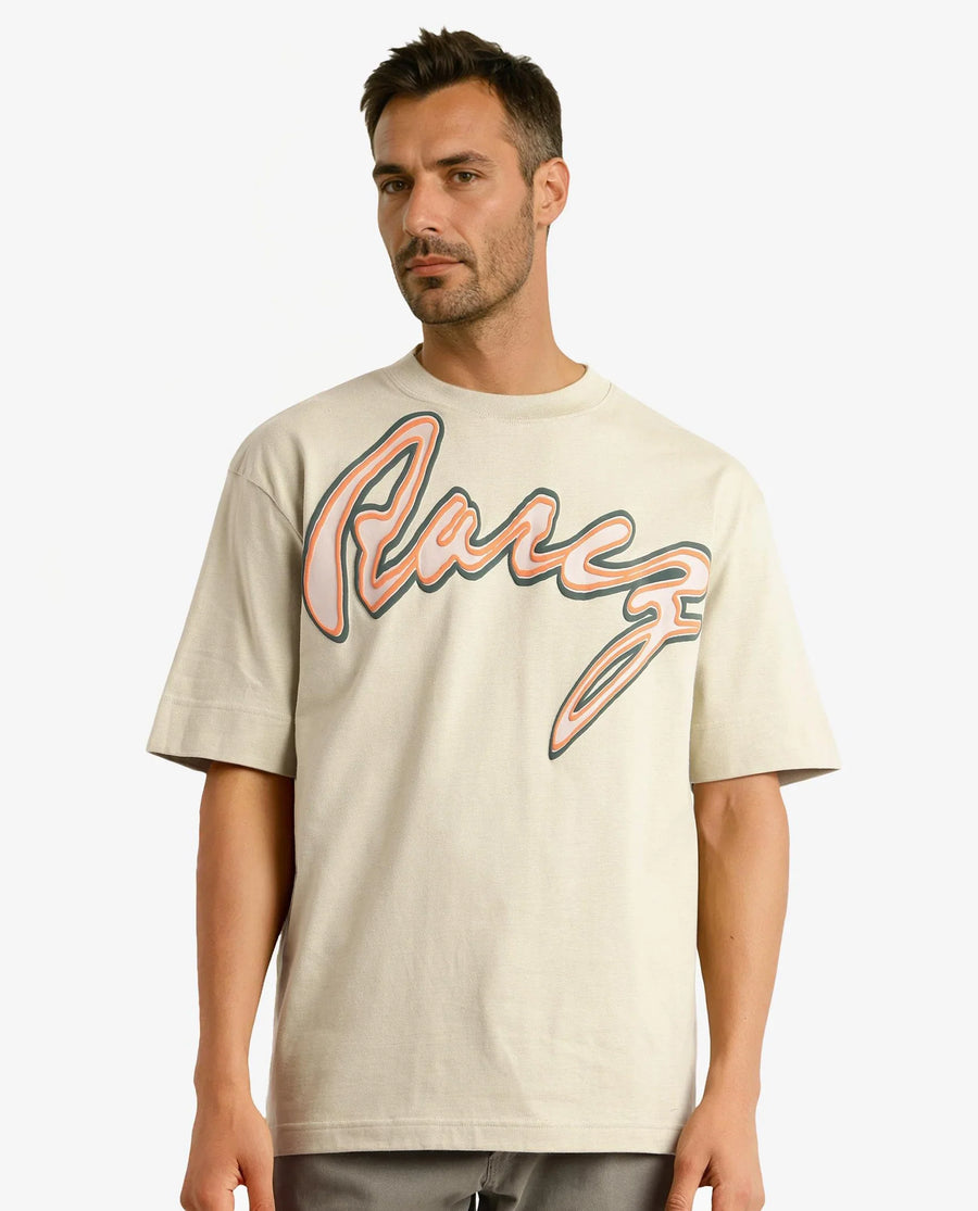 Rare Rabbit Men's Casse Pastel Green Cotton Graphic Print Oversized Fit Half Sleeve Crew Neck T-Shirt