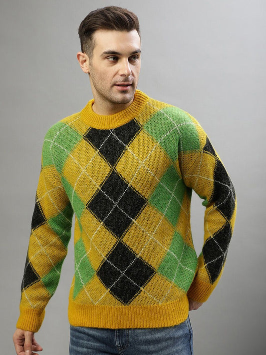 GANT Round Neck Checked Pullover