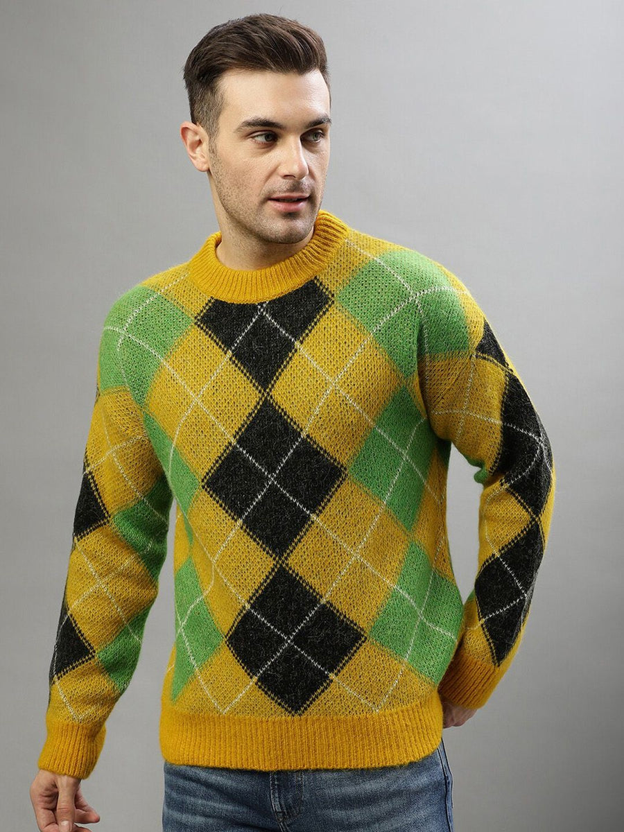 GANT Round Neck Checked Pullover