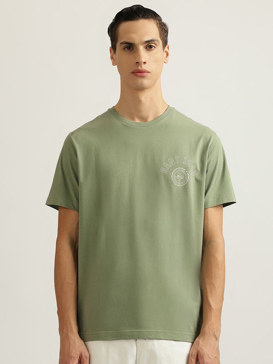 GANT Men Regular Fit Solid Round Neck Casual T-shirt