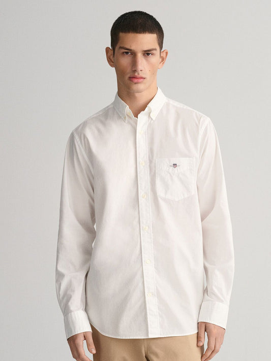 GANT Solid Button Down Regular Fit Shirt