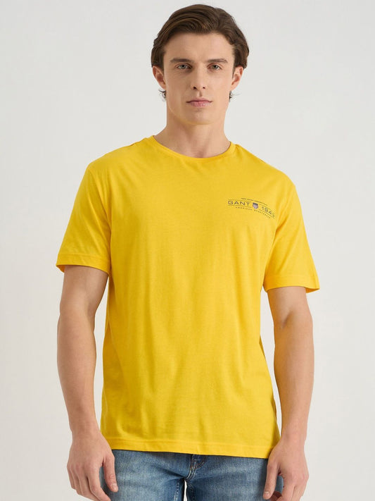 GANT Men Typography Printed Round Neck Cotton T-shirt