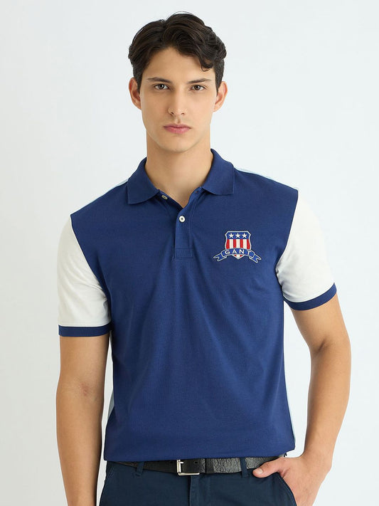 GANT Colourblocked Polo Collar Pure Cotton T-shirt